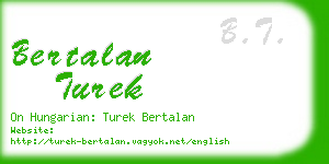 bertalan turek business card